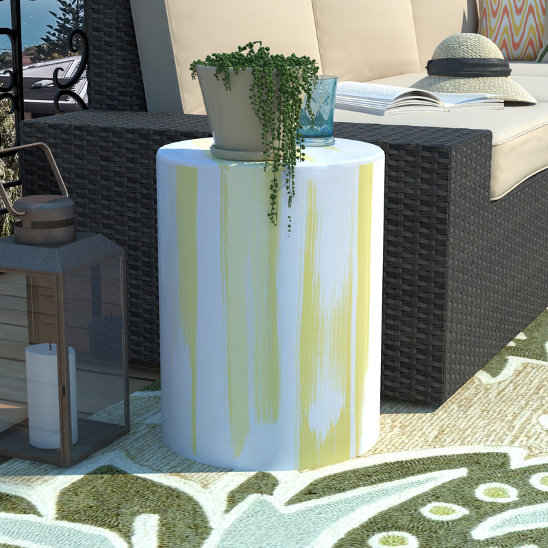 Gwendolyn Ceramic Accent Stool, Yellow