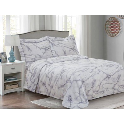 French Marble Pattern Cotton Sateen Duvet Cover