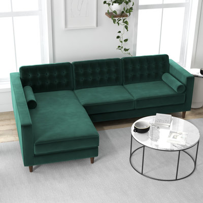 Fossen Velvet L-Shaped Sectional