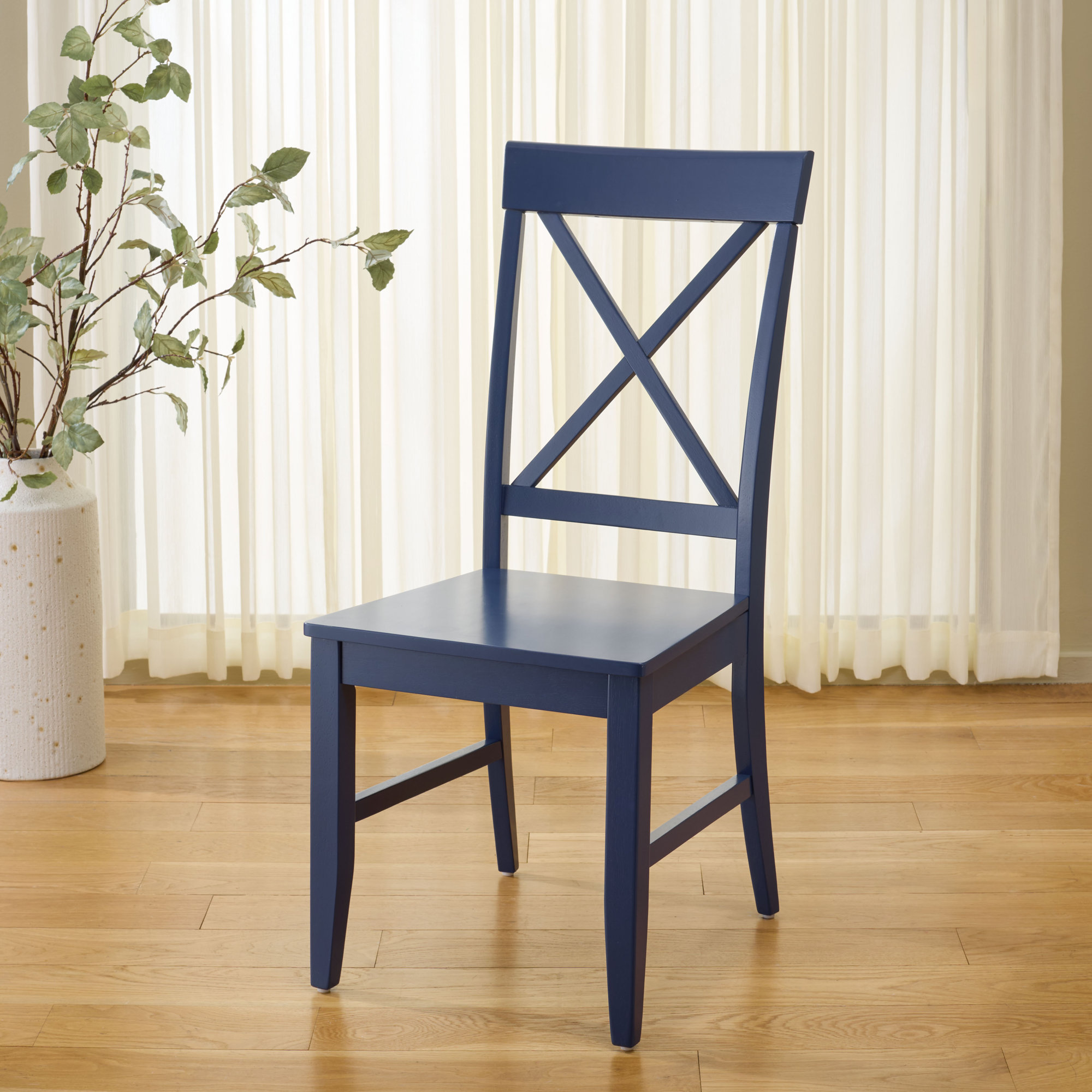 Cierra X-Back Side Chair, Dark Blue