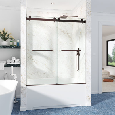 Porte de douche coulissante double l 60 po x H 66 po