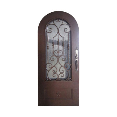 Rustic Passage Arched Single Iron Door