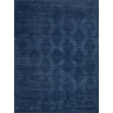 Brunello Modern Handmade Silky Nylon Navy Area Rug