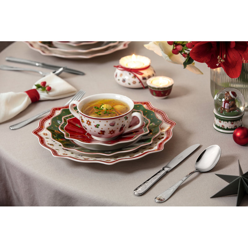 Villeroy & Boch Toy's Delight Cream Soup Cup, Premium Porcelain, Christmas Themed Design, 8.5 oz Capacity, White/Multicolored