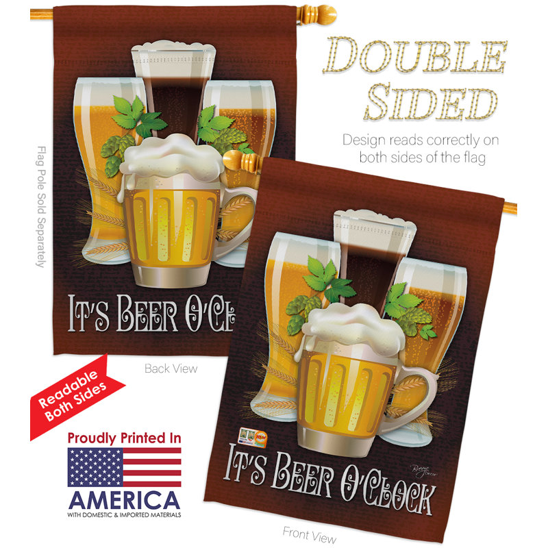Double Sided 40'' H x 28'' W Polyester Flag Set