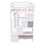 Lit mezzanine simple avec tiroirs et tiroirs de rangement, lit mezzanine en bois avec tablettes - blanc