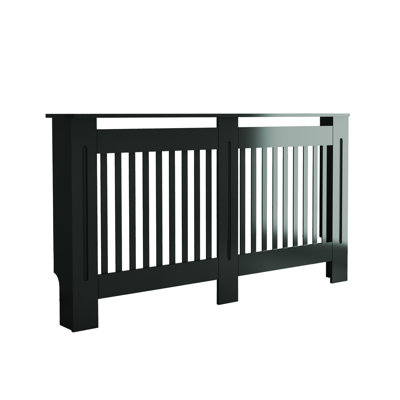 Radiator Cover Cabinet, 67.7"W × 7.5"D × 32.3"H, MDF with Water-Based Lacquer Finish, 1-Piece Set, Safety Concealment for Baseboard & Electric Heating, Anthracite