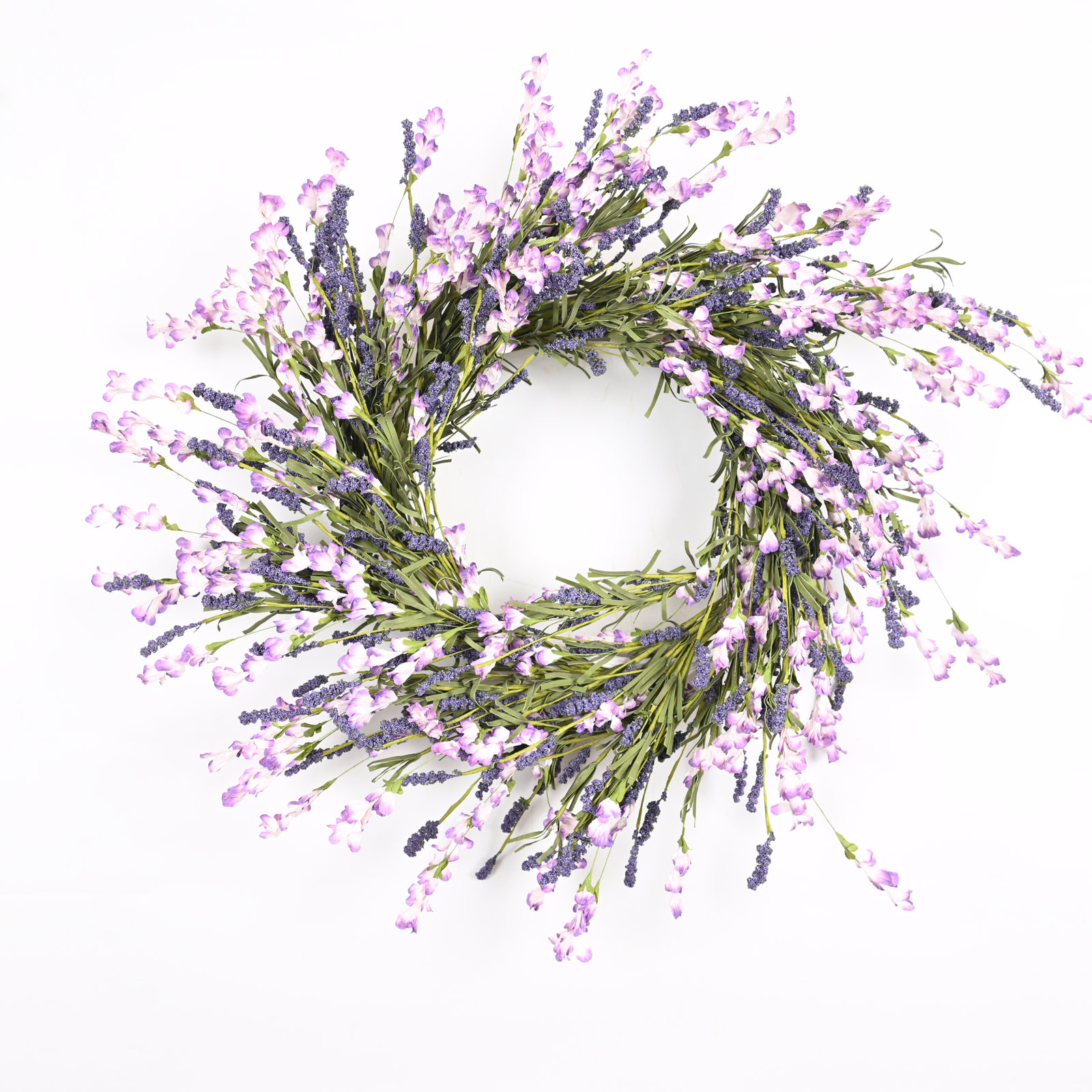 26" Handcrafted Wildflower, Berry Wedding Wreath, Green/Purple