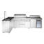 Îlot de cuisine en acier inoxydable pour barbecue à 6 brûleurs 99000 avec évier, rangement à double porte, réfrigérateur, armoire d'angle à trois niveaux, brûleurs à haute puissance, tiroirs spacieux, installation modulaire