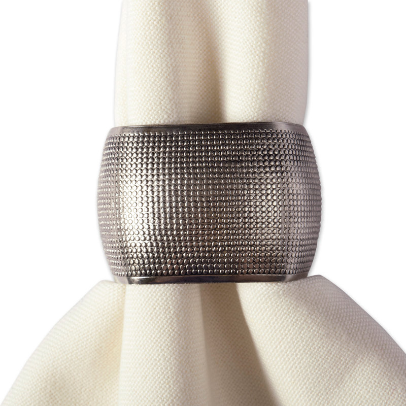 Rond de serviette texturé, Argent