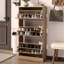 Armoire de rangement à 3 tiroirs, range-chaussures en bois à 3 niveaux pour vestibule