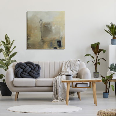 " Mysterious Abstract Town Scenery Street Light Scribbles " by Ruth Fromstein Painting Print
