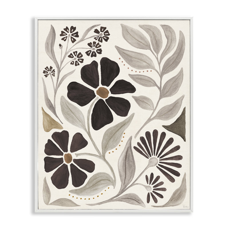 «Curving Boho Plants Art» par Véronique Charron bg-014, Estampe numérique encadrée blanc bord de mer, H 30 po x l 24 po