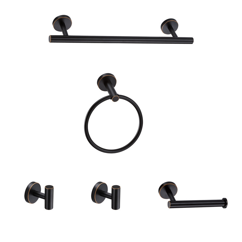 5-Piece Bath Hardware Set 16 in. with Mounting Hardware, Oil Rubbed Bronze