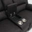 Canapé double inclinable noir avec console