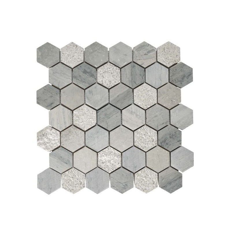 Hexagone texturé bleu flottant 2 pouces