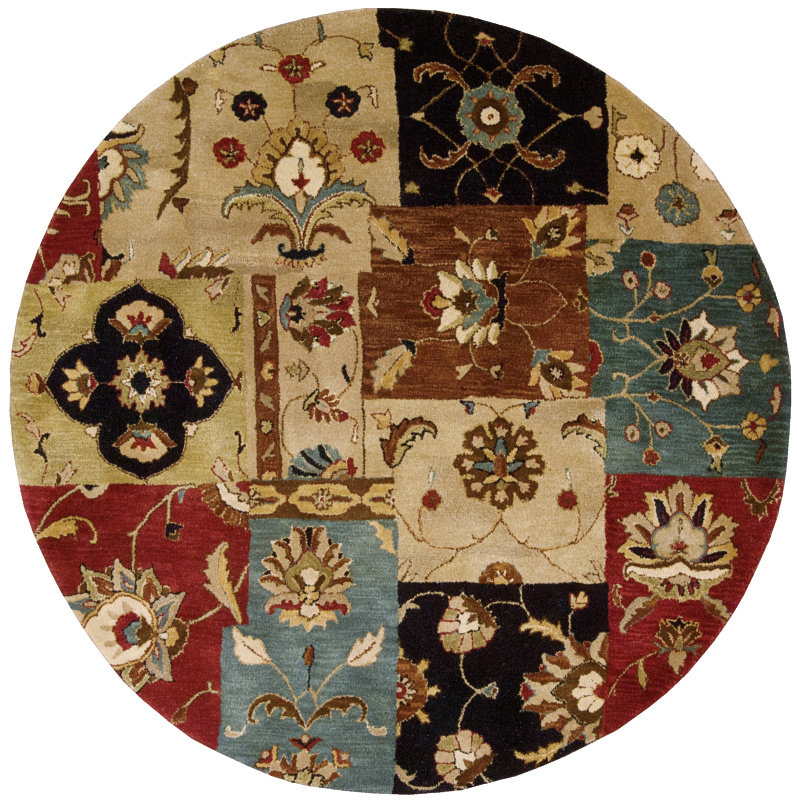 Philip Wool Floral Indoor Rug, Round 6'