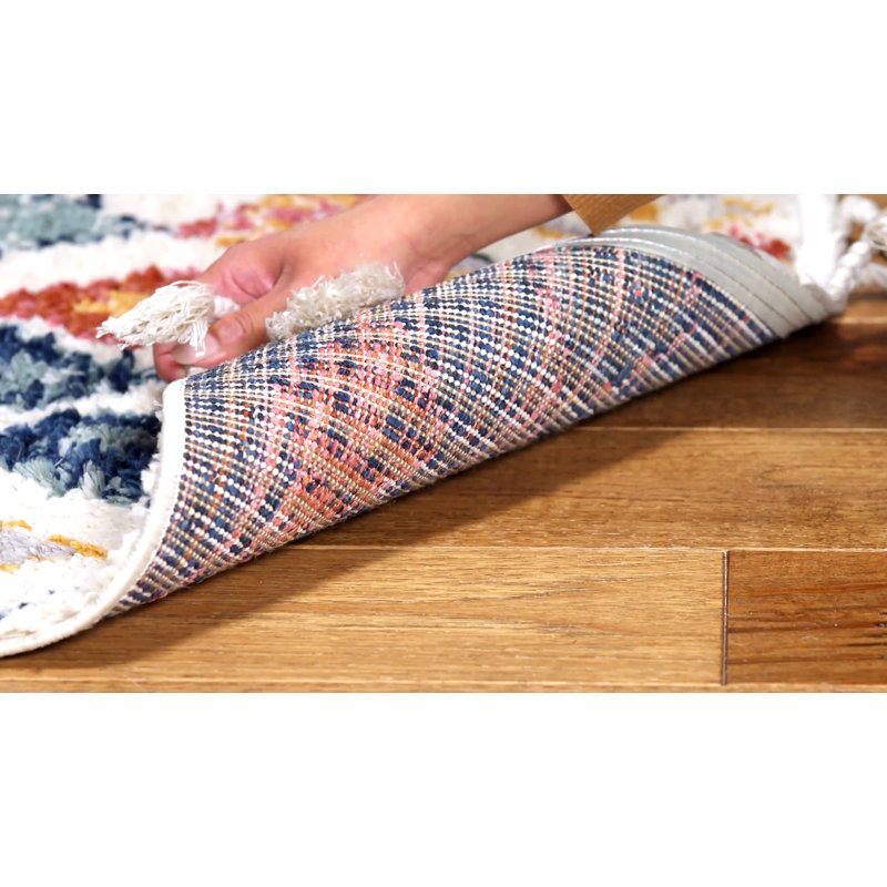 Ivory Diamond Flat Woven Bohemian Runner Rug