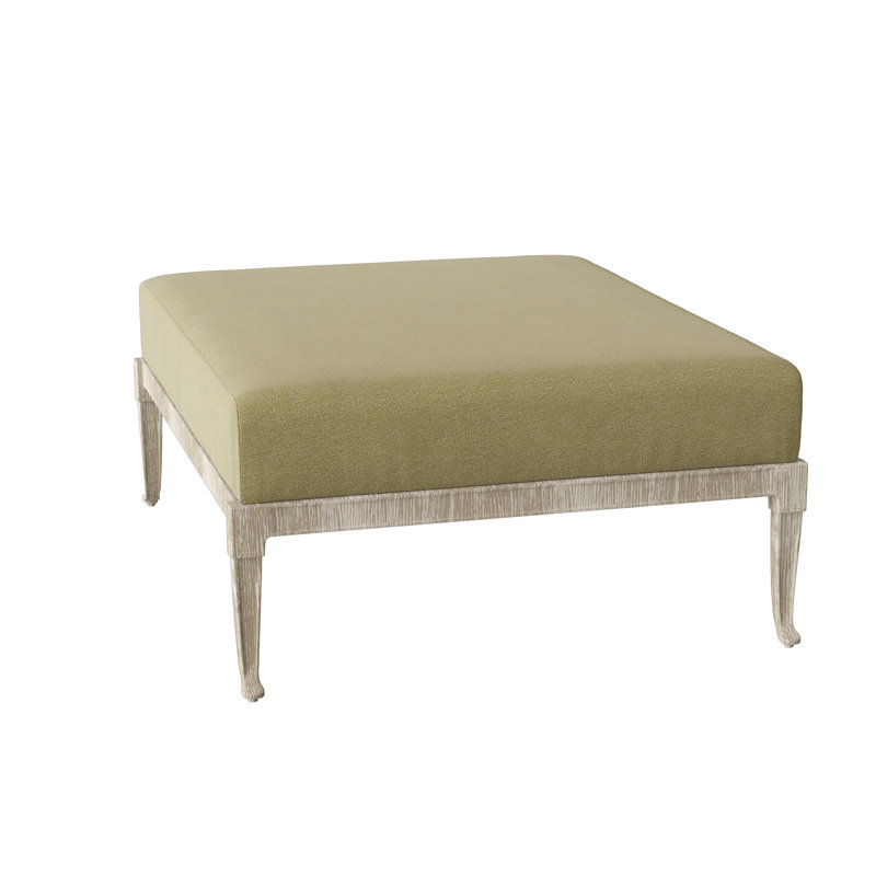 Wiltshire Outdoor Ottoman, Weathered White, Denver Scarlett Sunbrella®