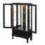 Vitrine lumineuse avec portes vitrées et tablettes réglables Vitrine vitrée 2 portes avec lumières DEL Finition et tiroir noir pour la décoration intérieure et le rangement