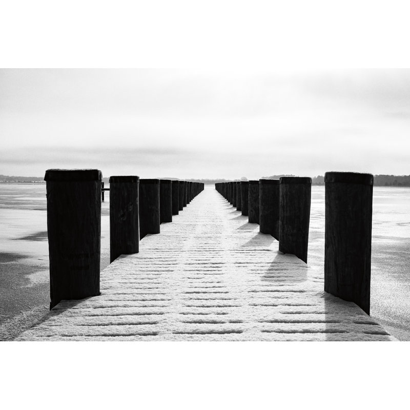 Winter Dock by Aledanda - No Frame Print on Canvas, 20cm H x 30cm W x 3.8cm D