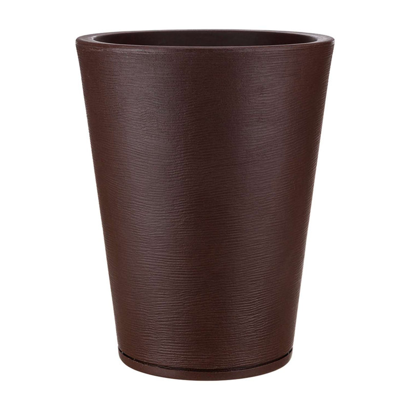 Pot à fleurs en résine Genebra, Brun, H 22,44 po x l 17,32 po x P 17,32 po