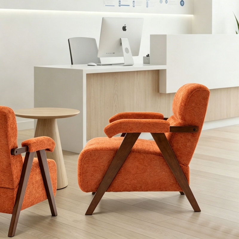 Chaise d'appoint Mid-Century, Orange