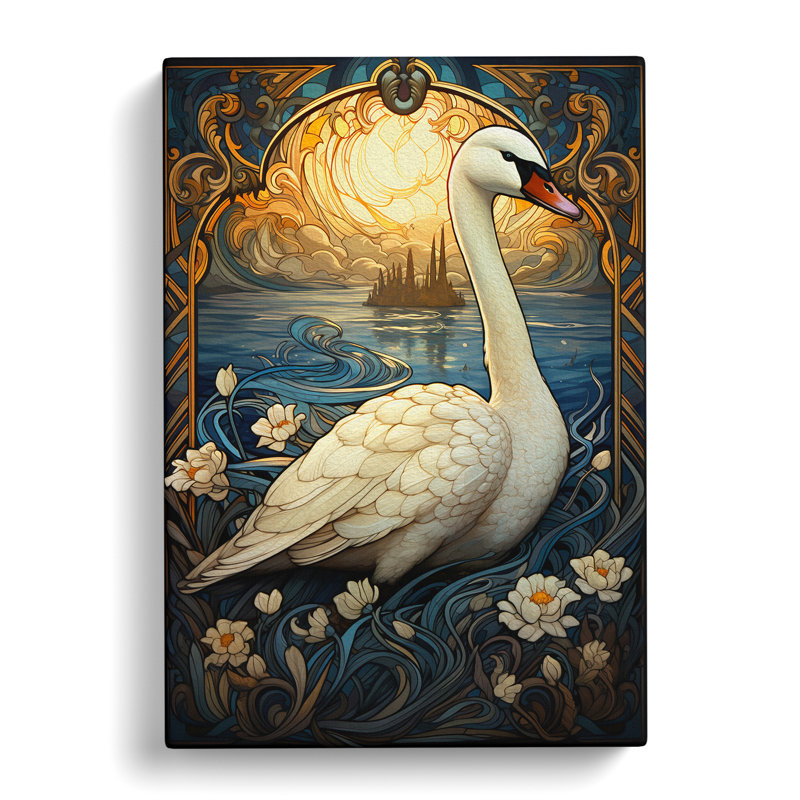 Goose Art Nouveau Art - Wrapped Canvas, 76cm H x 50cm W x 3cm D