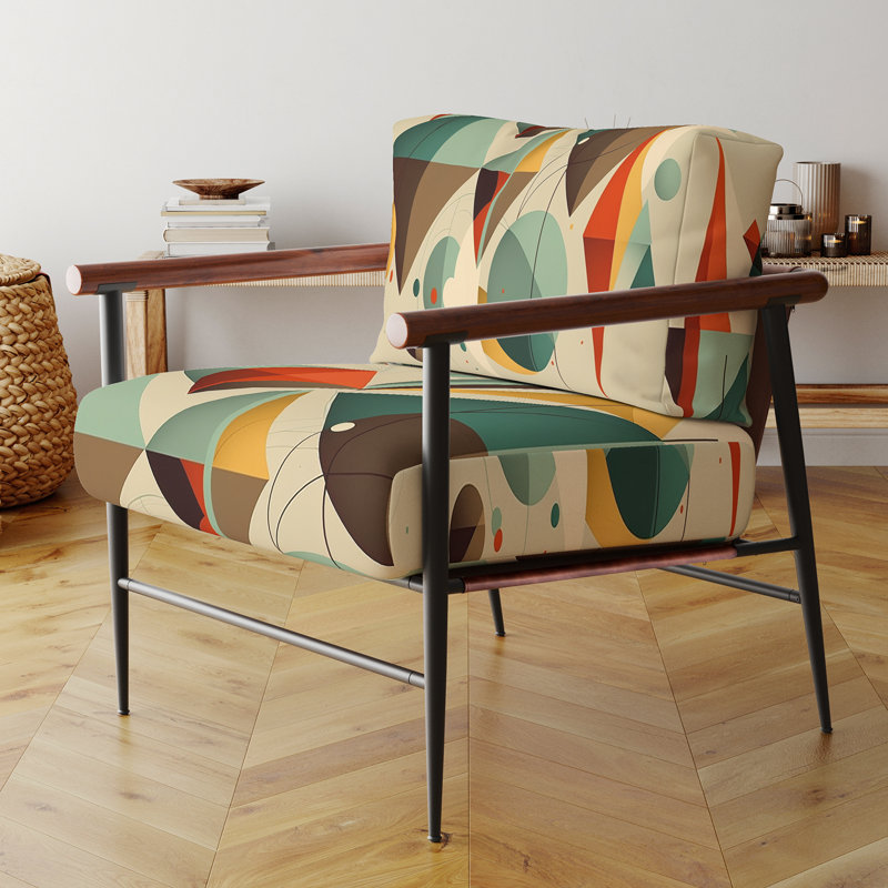 Chaise d'appoint rembourrée Mid-century Retro Dimensions III, Noir