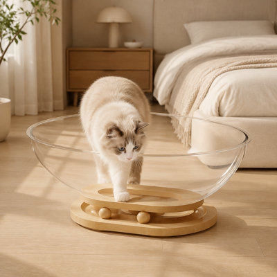 Lit pour chat avec capsule en acrylique - Bubble Lounge transparent