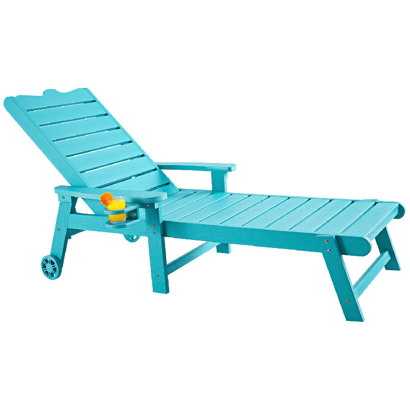 Ameriah Outdoor Chaise Lounge, Blue