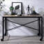 Rectangular Wooden Table Top Writing Desk, Rustic Oak and Black, Perfect for Home Office and Study Spaces