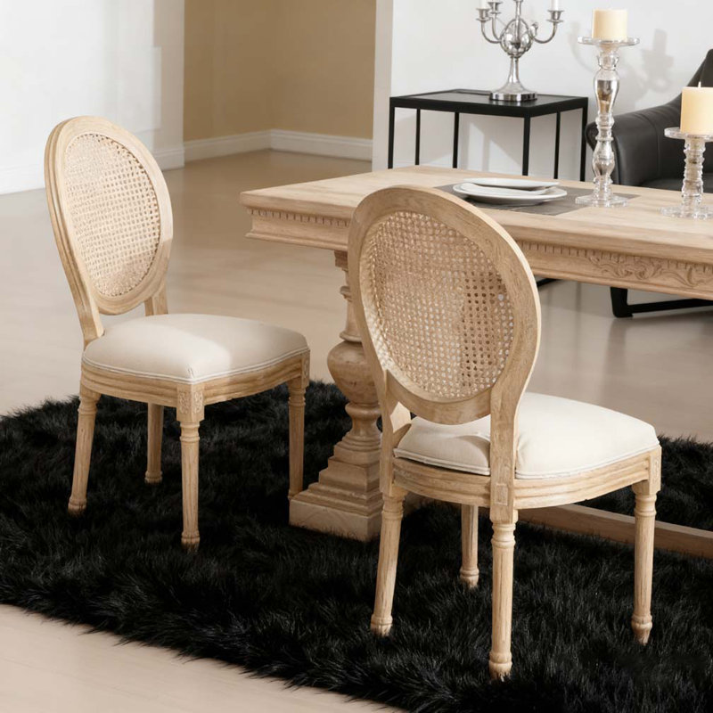 Ensemble de chaises de salle à manger, Beige, Blanc