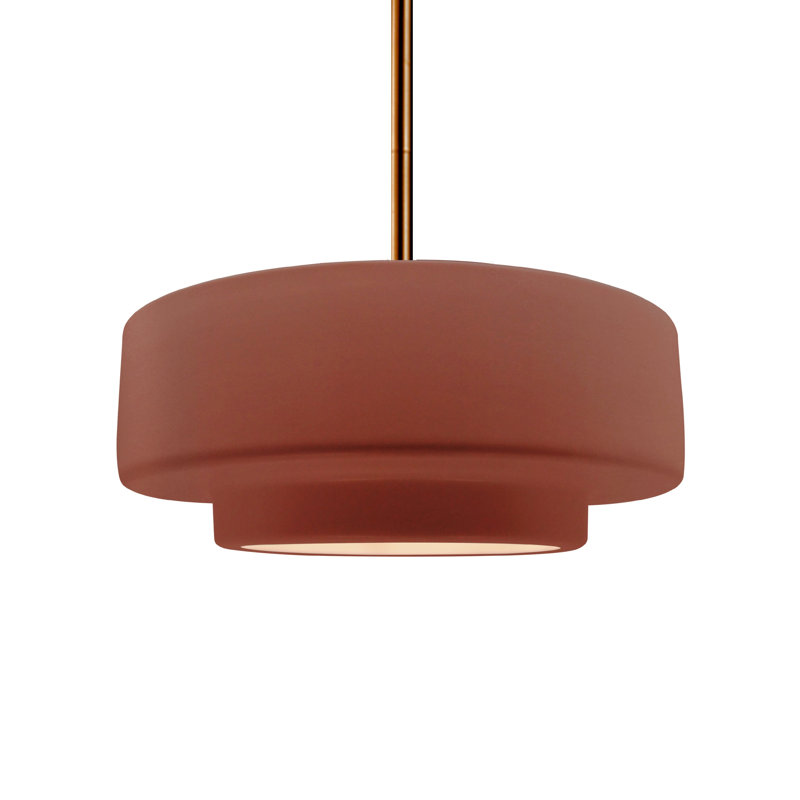 Luminaire suspendu à 1 lumière Meydan, Argile Canyon / nickel, H 5,25 po x l 14,5 po x P 14,5 po, Laiton brossé