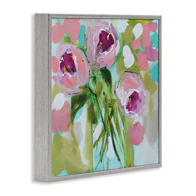 For You Rose Trio Framed Giclee, design by Amanda Brooks