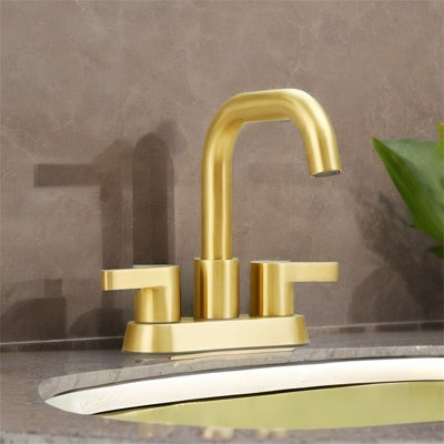 Centerset Bathroom Faucet with Drain Assembly