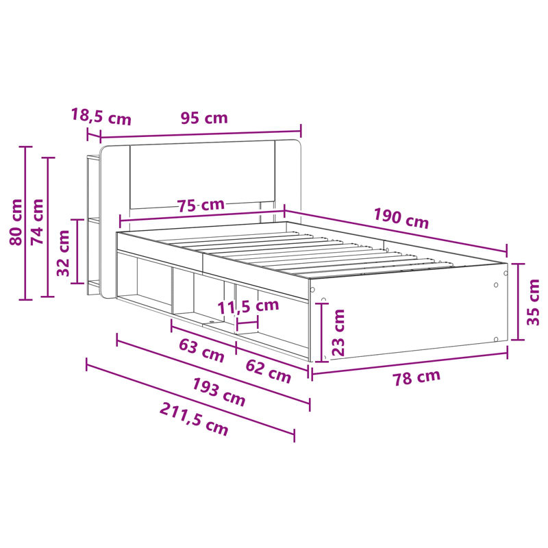 Bed, Small Single (2'6), White