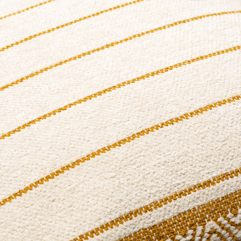 Fringed Cotton Throw Pillow, 18" x 18", No Fill