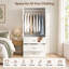2 Piece White Wardrobe Set with 4 Doors, 6 Drawers and Gold-Tone Handles