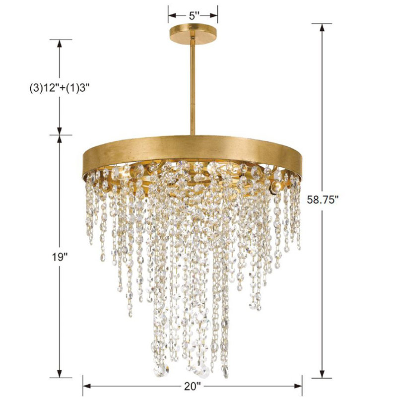 Bathilda 6 - Light Dimmable Tiered Chandelier, 5