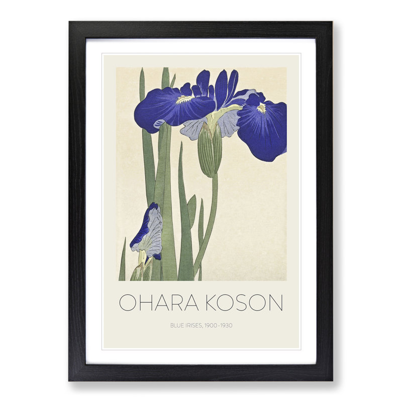 Blue Irises by Pierre-Auguste Renoir - Picture Frame Art Prints, Black, 36cm H x 27cm W x 2cm D