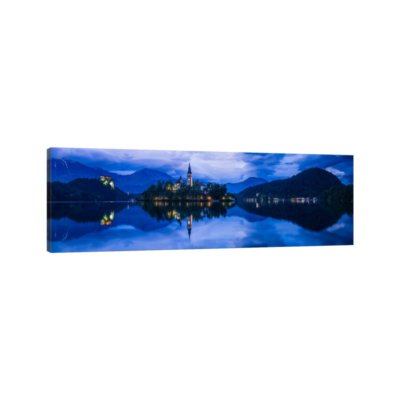 Lake Bled Blue, Bled, Slovenia by Jim Nilsen - Wrapped Canvas Panoramic Print, 30.48 cm H x 91.44 cm W