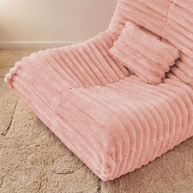 Togo Lazy Sofa Chair, Large Bean Bag Chairs for Adults, Memory Foam Fluffy Lounge Chair with Lumbar Pillow, Corduroy Giant Armless Lazy Floor Sofa for Bedroom, Living Room & Gaming