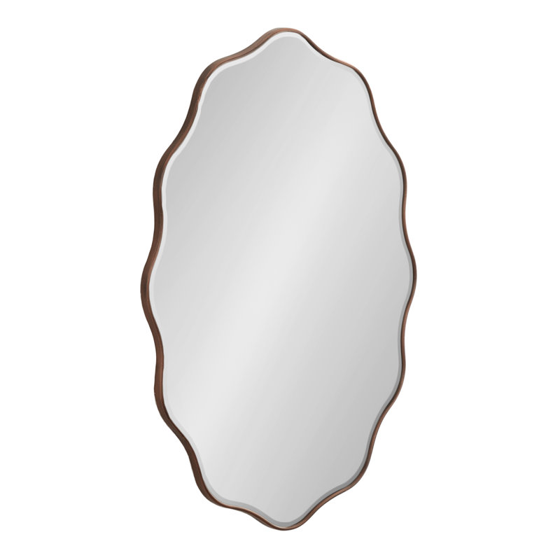 Scalloped Oval Bathroom Mirror, Bronze