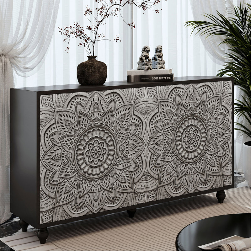 Buffet 60 po 3D Boho Mandala, White