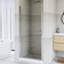 Porte de douche pivotante demi-cadre l 36 po x H 72 po au fini nickel brossé-112343100