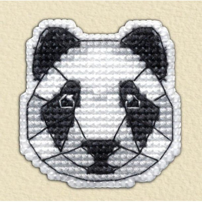 Trousse de broderie au point de croix comptée sur toile en plastique Badge-panda 1092