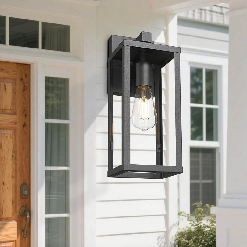 Outdoor Wall Sconce,Exterior Wall Lighting Fixture,Front Door Wall Mount Lighting, Exterior Waterproof Wall Lantern For Garage,Patio (Black,1 Pack)