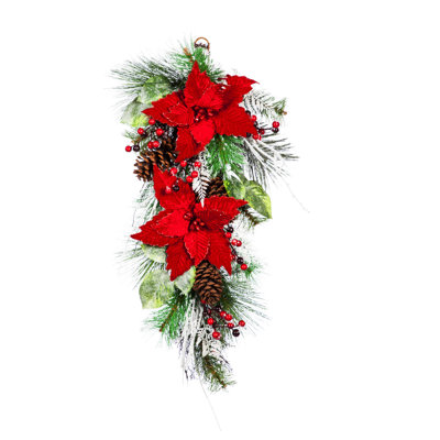 Poinsettia Hanging Basket Arrangement