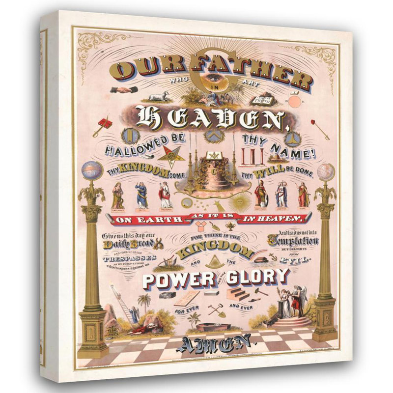 «Our Father Who Art in Heaven» par M.C. «Lilley & Co.», toile tendue avec châssis, H 24 po x l 17 po